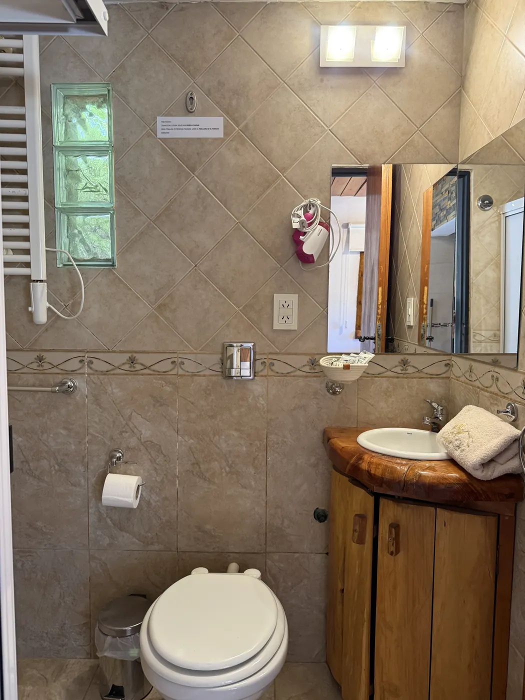 Baño de la cabaña Amulen